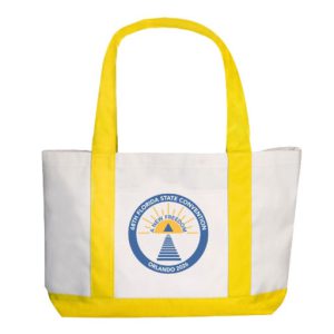 Tote bag with yellow strap